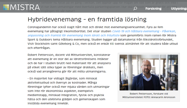 Mistra, utklipp från MISTRAs hemsida